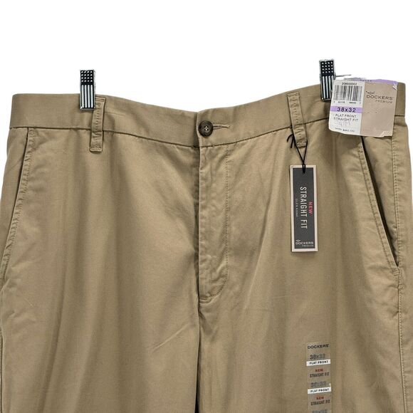 Docker's Premium Straight Fit Men's Khaki Casual Tan Pants Size 38 x 32 NEW - Picture 12 of 12